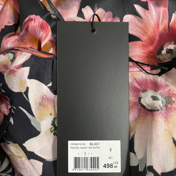 Kooples Floral Wrap Dress Black and Pink - Picture 7 of 7